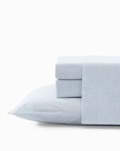 Tommy Bahama Ala Moana Stripe 4-Piece Queen Sheet Set Ocean New