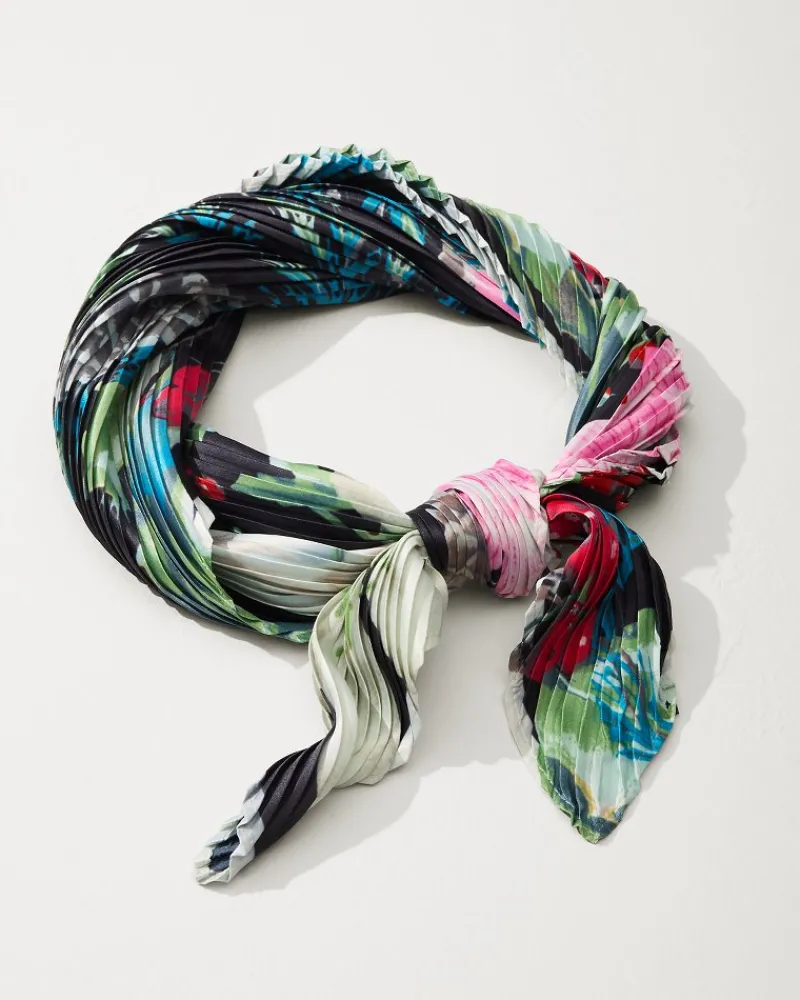 Tommy Bahama Amaryllis Pleated Diamond Scarf Black Best