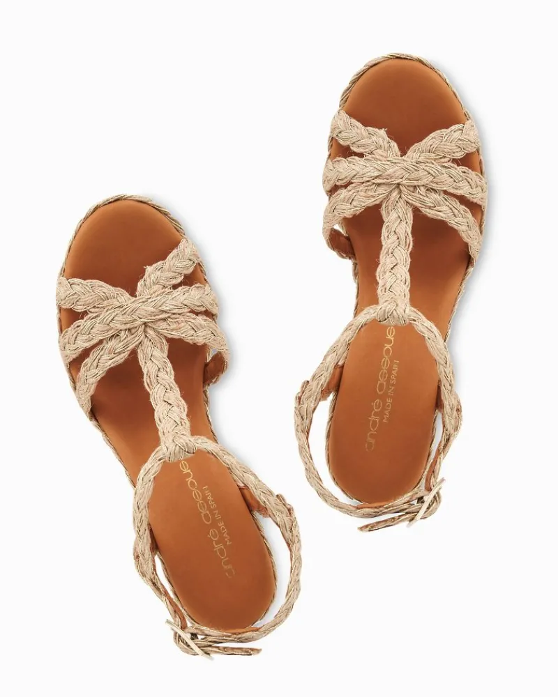 Tommy Bahama André Assous Madina Metallic Raffia Wedges Gold Online