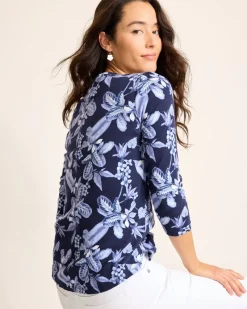 Tommy Bahama Ashby Isles Hightide Flora 3/4-Sleeve T-Shirt Coastline Discount