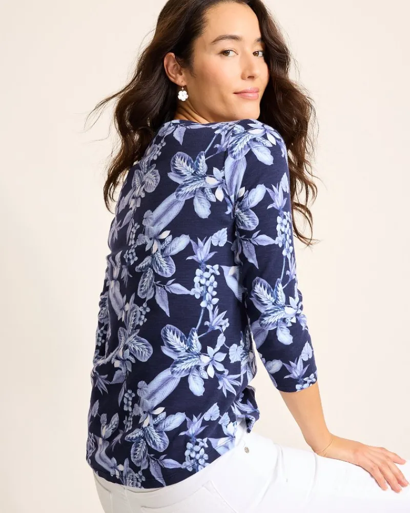 Tommy Bahama Ashby Isles Hightide Flora 3/4-Sleeve T-Shirt Coastline Discount