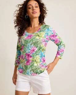 Tommy Bahama Ashby Isles Jungle Jewels 3/4-Sleeve T-Shirt Coconut Discount