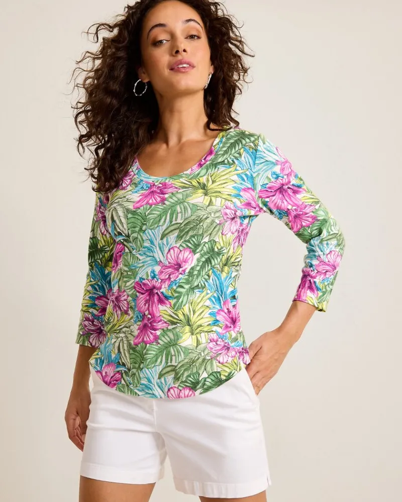 Tommy Bahama Ashby Isles Jungle Jewels 3/4-Sleeve T-Shirt Coconut Discount