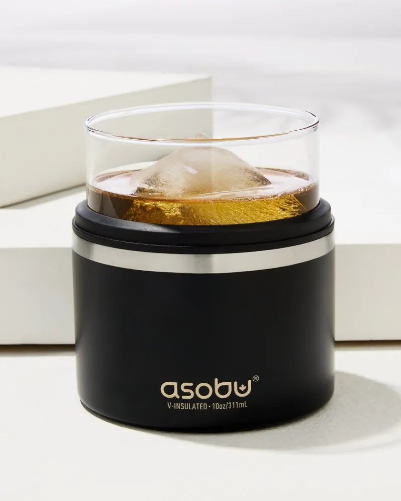 Tommy Bahama Asobu® On the Rocks Glass & Kuzie Black Sale