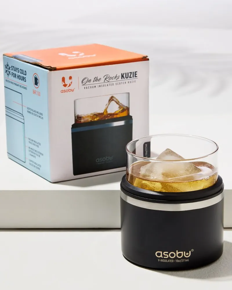 Tommy Bahama Asobu® On the Rocks Glass & Kuzie Black Sale