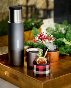 Tommy Bahama Asobu® On the Rocks Glass & Kuzie - Plaid Red Sale