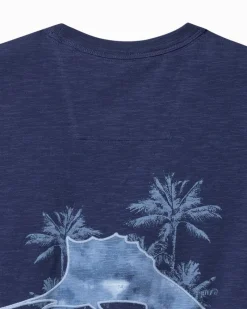 Tommy Bahama Azul Palms Long-Sleeve Lux T-Shirt Island Navy Sale