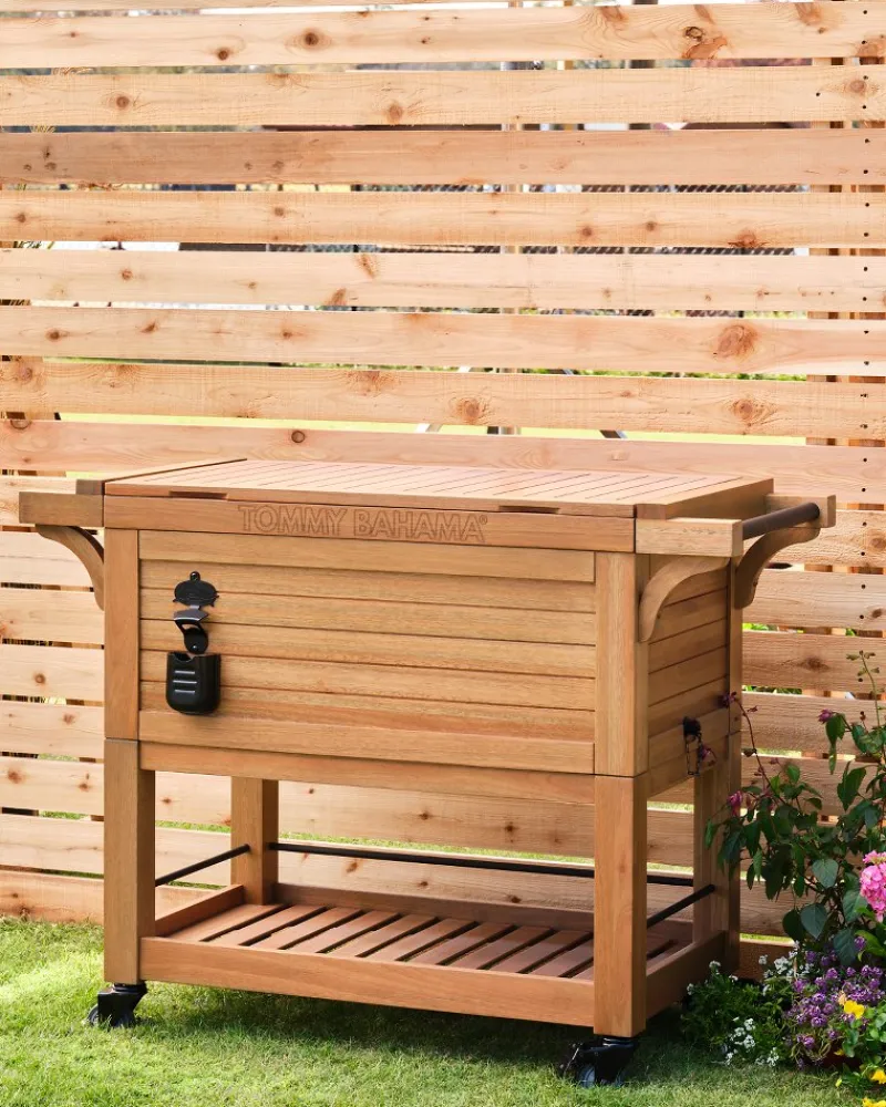 Tommy Bahama Backyard Oasis Insulated Rolling Cooler Natural Sale