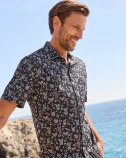 Tommy Bahama Bahama Coast Boozy Nights IslandZone® Shirt Night Cap Discount