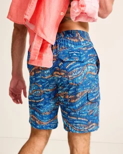 Tommy Bahama Baja Monte Rio Geo 9-Inch Boardshorts Kingdom Blue Clearance