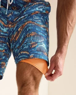 Tommy Bahama Baja Monte Rio Geo 9-Inch Boardshorts Kingdom Blue Clearance