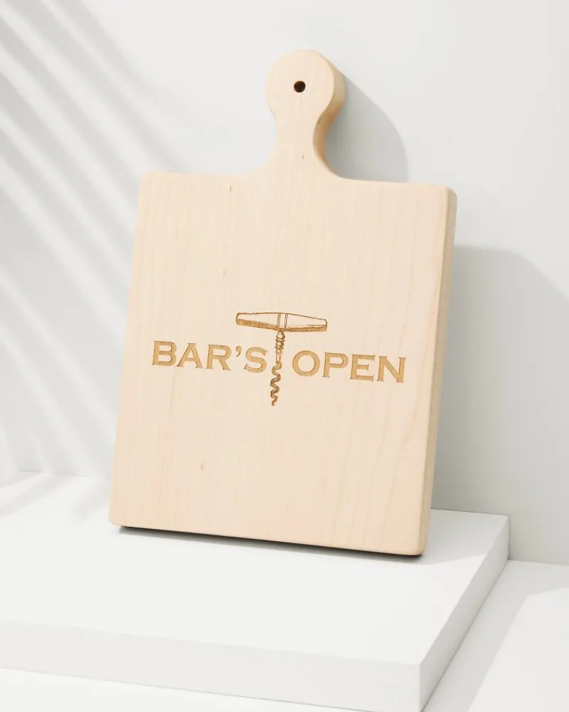 Tommy Bahama Bar's Open Artisan Maple Wood Board Natural Sale