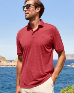 Tommy Bahama Bay Stripe IslandZone® Polo Dark Havana Clearance