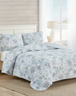 Tommy Bahama Beach Bliss 3-Piece King Quilt Set Grey Sale