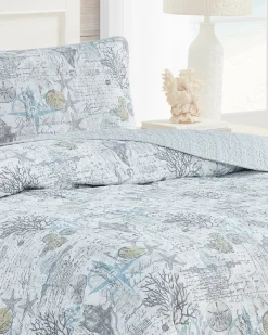 Tommy Bahama Beach Bliss 2-Piece Twin Quilt Set Grey Outlet