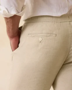 Tommy Bahama Beach Coast Linen-Blend Elastic-Waist Pants Stone Khaki Sale