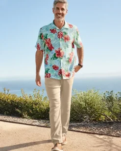 Tommy Bahama Beach Coast Linen-Blend Elastic-Waist Pants Stone Khaki Sale