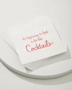 Tommy Bahama Beginning to Look Like Cocktails Napkins White Discount