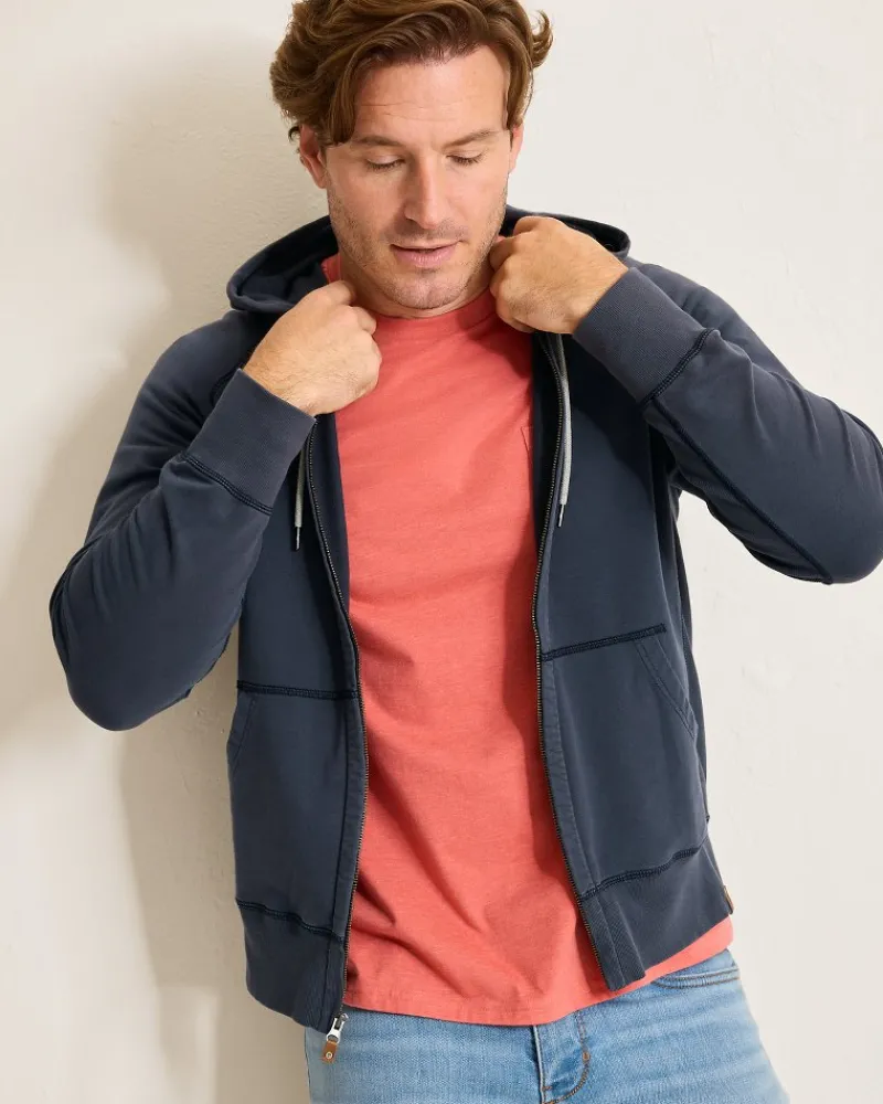 Tommy Bahama Ben & Terry Full-Zip Sweatshirt Ocean Deep Discount