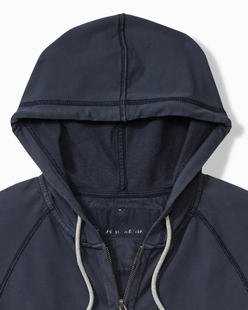 Tommy Bahama Ben & Terry Full-Zip Sweatshirt Ocean Deep Discount