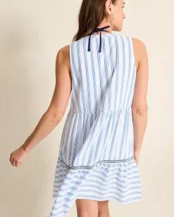 Tommy Bahama Bonita Stripe Sleeveless Coverup Dress Beaming Blue