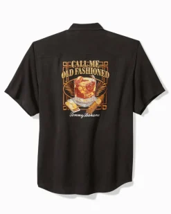 Tommy Bahama Call Me Old Fashioned Silk Camp Shirt Black Best