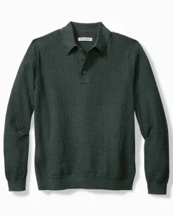 Tommy Bahama Capital Cable Sweater Polo Juniper Sale