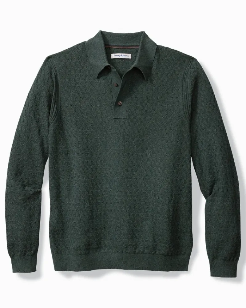 Tommy Bahama Capital Cable Sweater Polo Juniper Sale