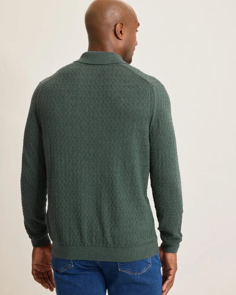 Tommy Bahama Capital Cable Sweater Polo Juniper Sale