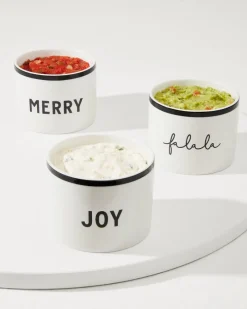 Tommy Bahama Ceramic Holiday Dip Bowls—Set of 3 White Sale