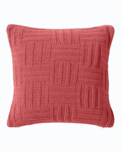 Tommy Bahama Chain Basket Decorative Pillow Coral Red Online