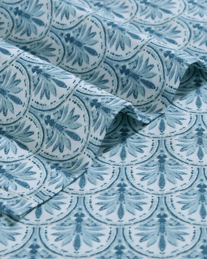 Tommy Bahama Coastal Batik 4-Piece King Sheet Set Blue Outlet