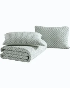 Tommy Bahama Coastal Batik 3-Piece Full/Queen Quilt Set Spring Green