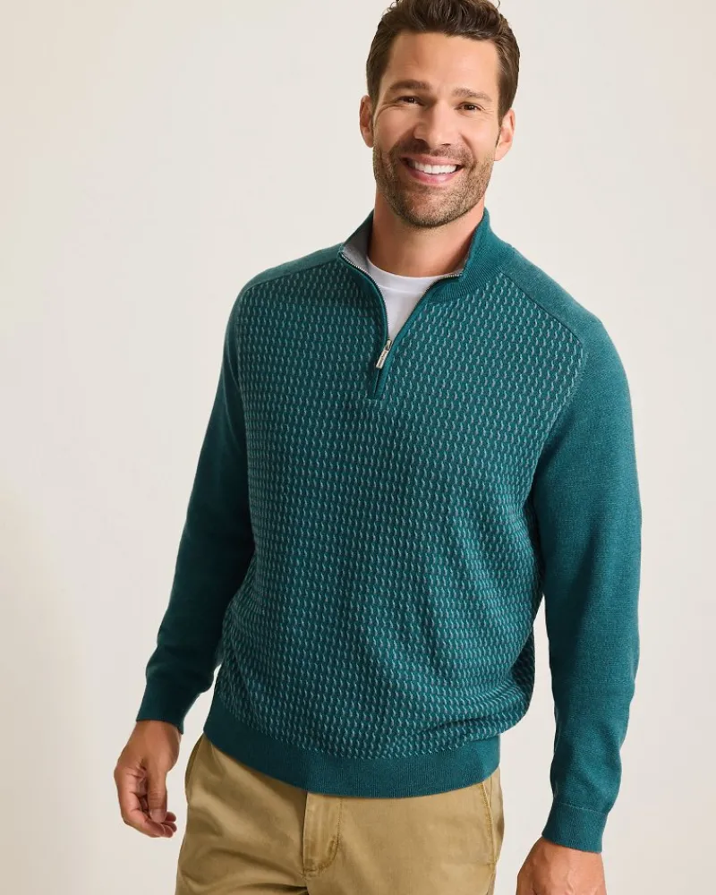 Tommy Bahama Coastal Shores Half-Zip Sweater Seaway