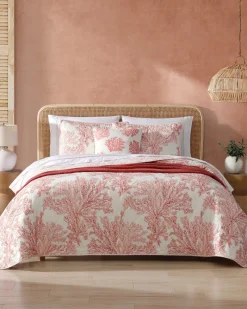 Tommy Bahama Coral Garden Reversible 2-Piece Twin Quilt Set Orange Discount
