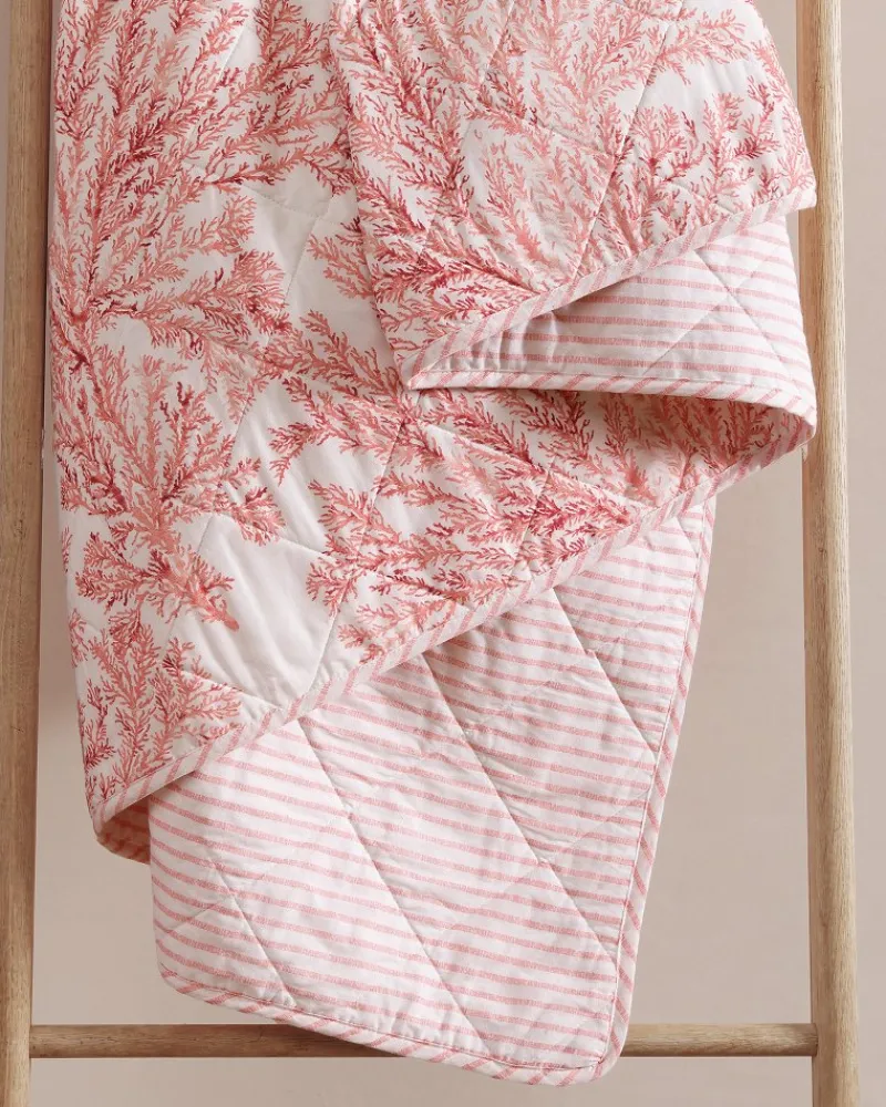 Tommy Bahama Coral Garden Reversible 2-Piece Twin Quilt Set Orange Discount