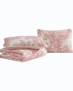 Tommy Bahama Coral Garden Reversible 2-Piece Twin Quilt Set Orange Discount