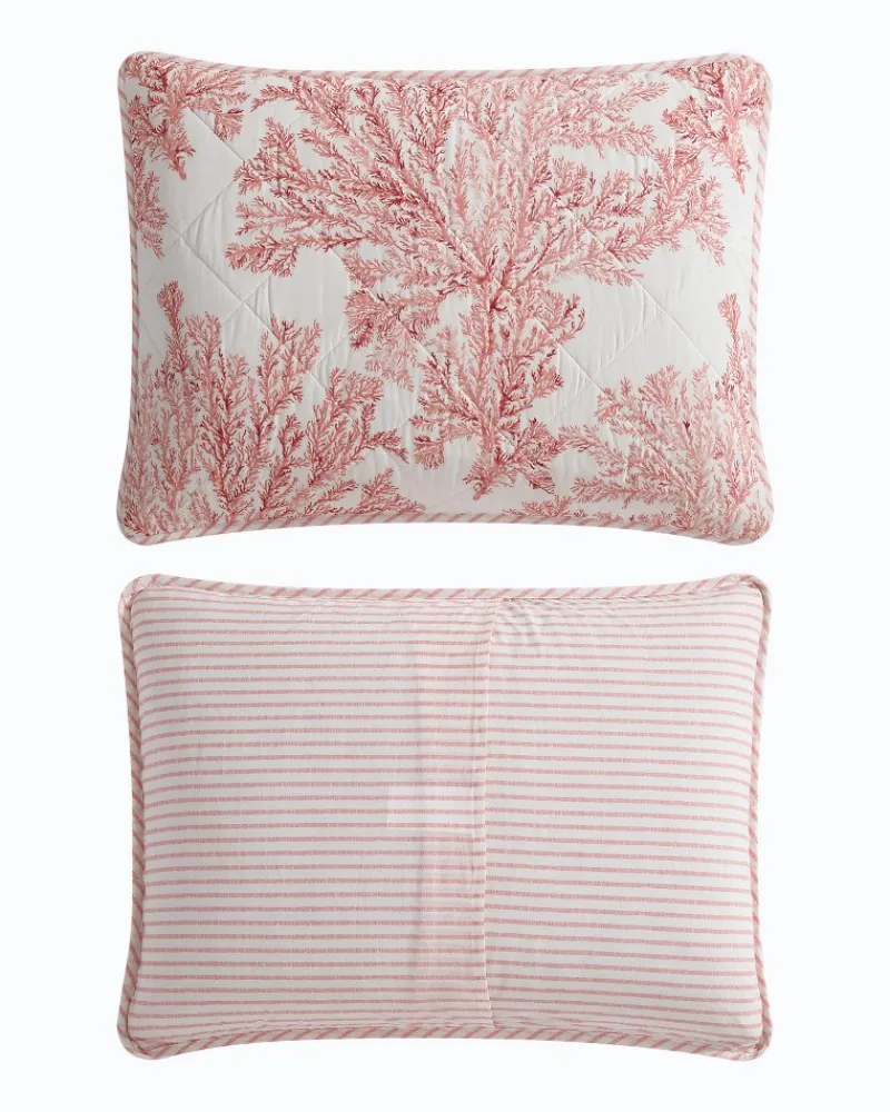 Tommy Bahama Coral Garden Reversible 2-Piece Twin Quilt Set Orange Discount