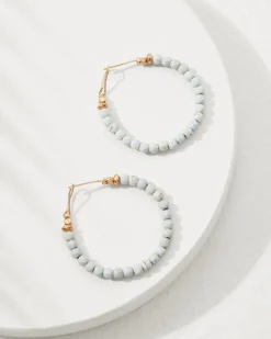 Tommy Bahama Coral Isles Turquoise Bead Hoop Earrings Gold Online