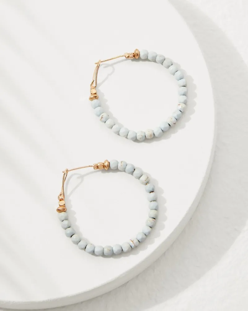 Tommy Bahama Coral Isles Turquoise Bead Hoop Earrings Gold Online