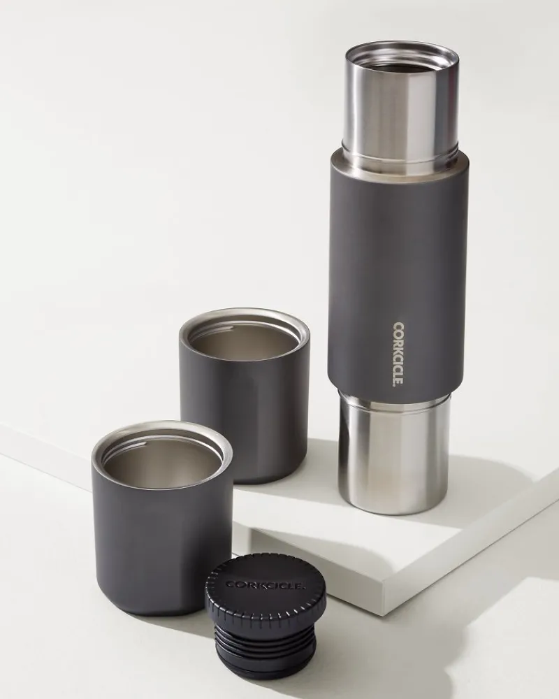 Tommy Bahama Corkcicle® 36-oz. Travel Thermos With Built-In Cups Slate New