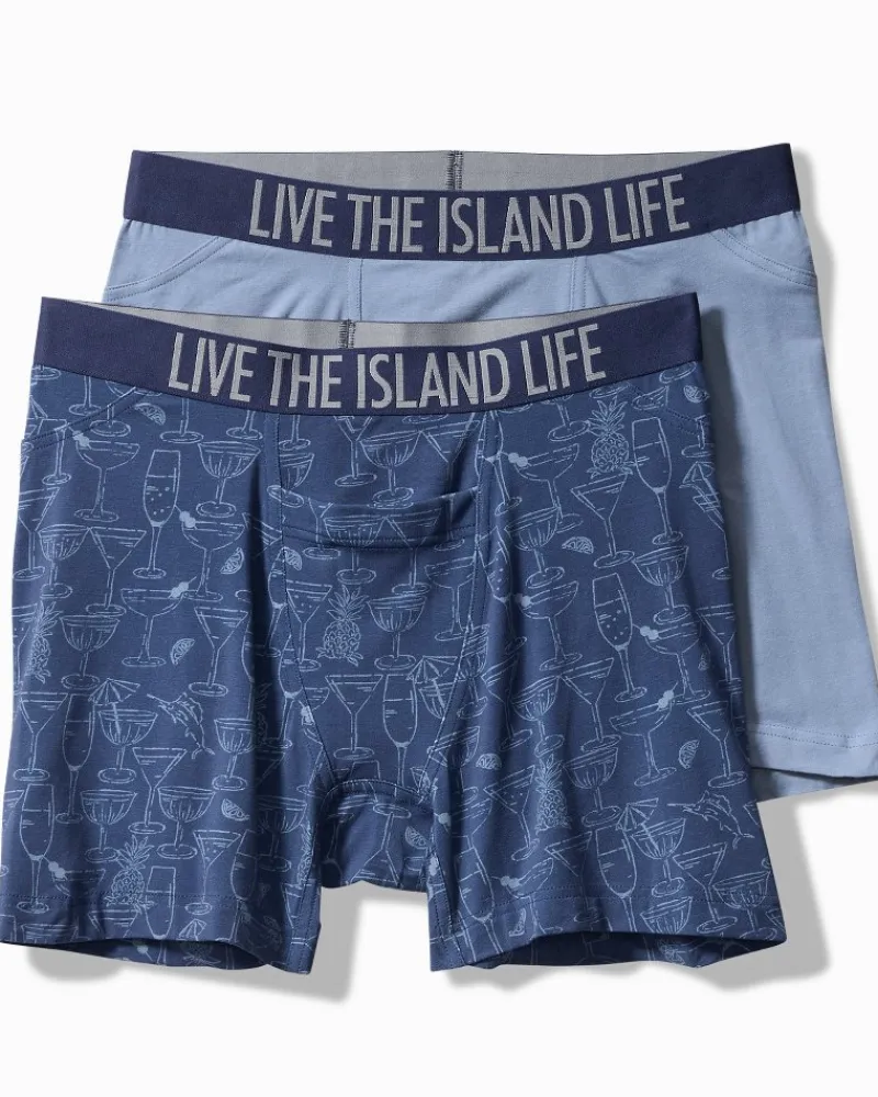 Tommy Bahama Cotton-Modal Boxer Briefs - 2-Pack Dark Denim