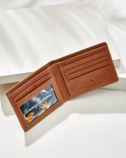 Tommy Bahama Crunch Slimfold Wallet Tan New