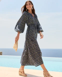 Tommy Bahama Diamond Cay Long-Sleeve Maxi Dress Coastline Discount