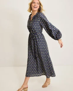 Tommy Bahama Diamond Cay Long-Sleeve Maxi Dress Coastline Discount