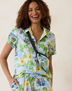 Tommy Bahama Disney Coastalina Postcard to Paradise Linen Camp Shirt Continental Best