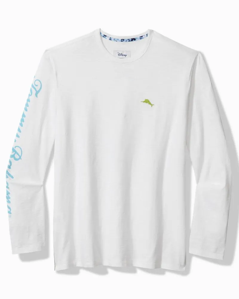 Tommy Bahama Disney Postcard to Paradise Long-Sleeve Lux T-Shirt White New