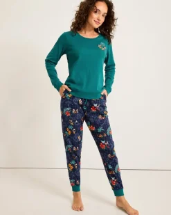 Tommy Bahama Disney Women's Long Sleeve & Pants Family Pajama Set Tropical Teal Online