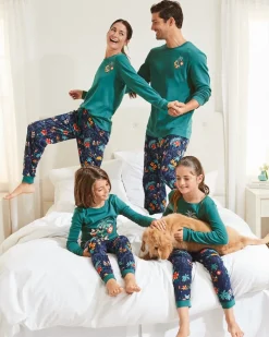 Tommy Bahama Disney Women's Long Sleeve & Pants Family Pajama Set Tropical Teal Online
