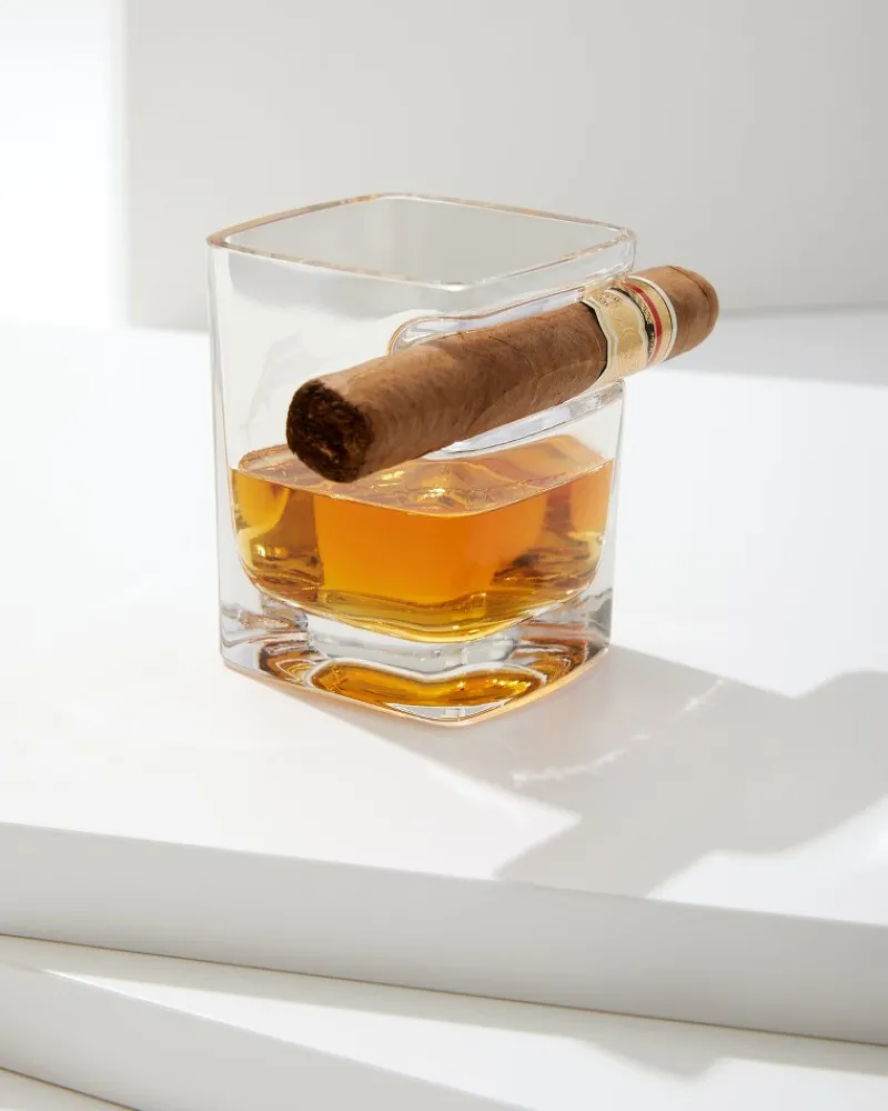 Tommy Bahama Etched Marlin Corkcicle® Cigar Glass Clear New